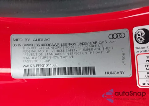 2016 Audi A3 2.0T Premium from USA, damaged, VIN WAU78LFF6G1011509